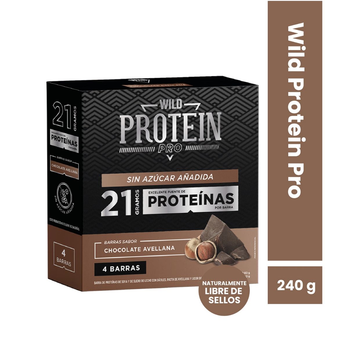 WILD FOODS - Barras de proteina Wild Protein Pro - Chocolate Avellana 4 unidades