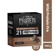 WILD FOODS - Barras de proteina Wild Protein Pro - Chocolate Avellana 4 unidades
