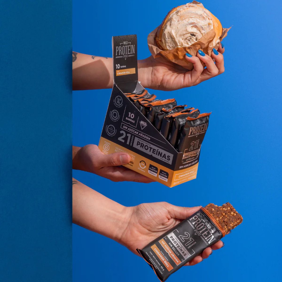 WILD FOODS - Barras de proteina Wild Protein Pro - Cinnamon Roll 4 unidades