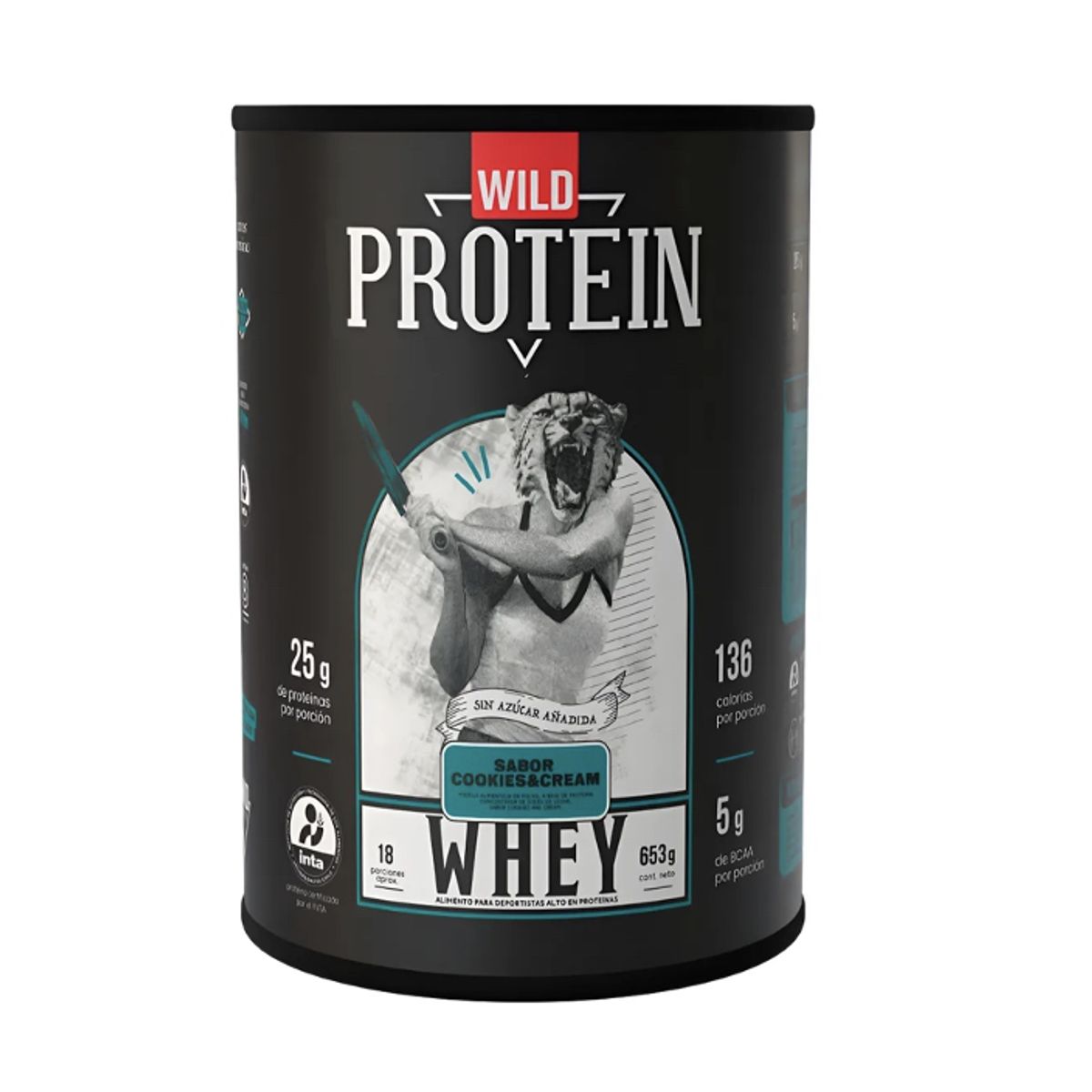 WILD FOODS - Proteina en polvo Whey Wild Protein - Cookies & Cream 653 gr 18 servicios