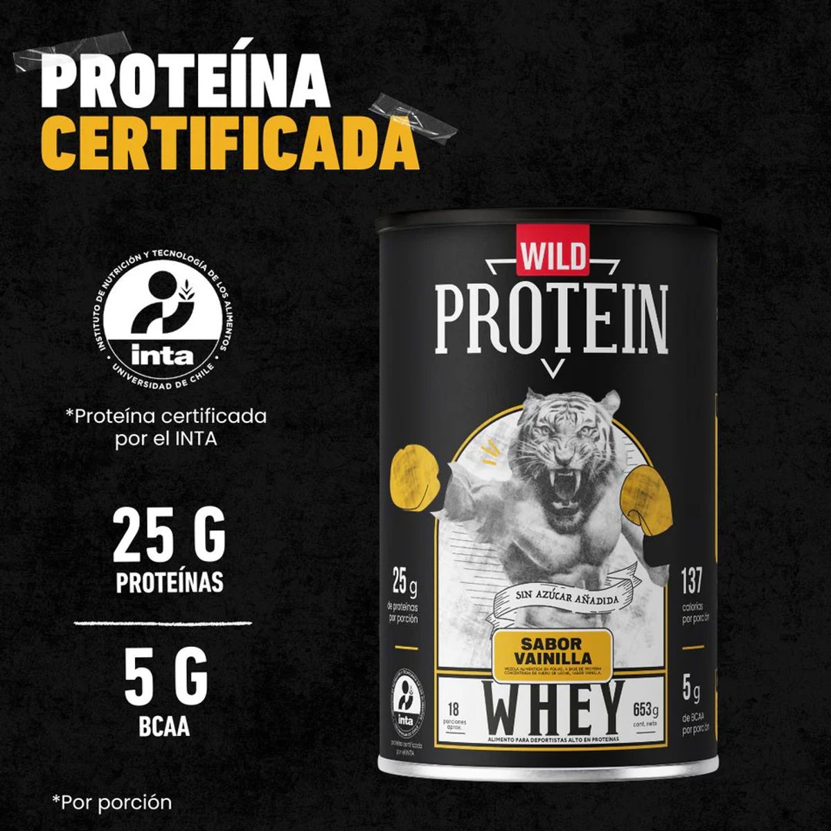 WILD FOODS - Proteina en polvo Whey Wild Protein - Vainilla 653 gr 18 servicios