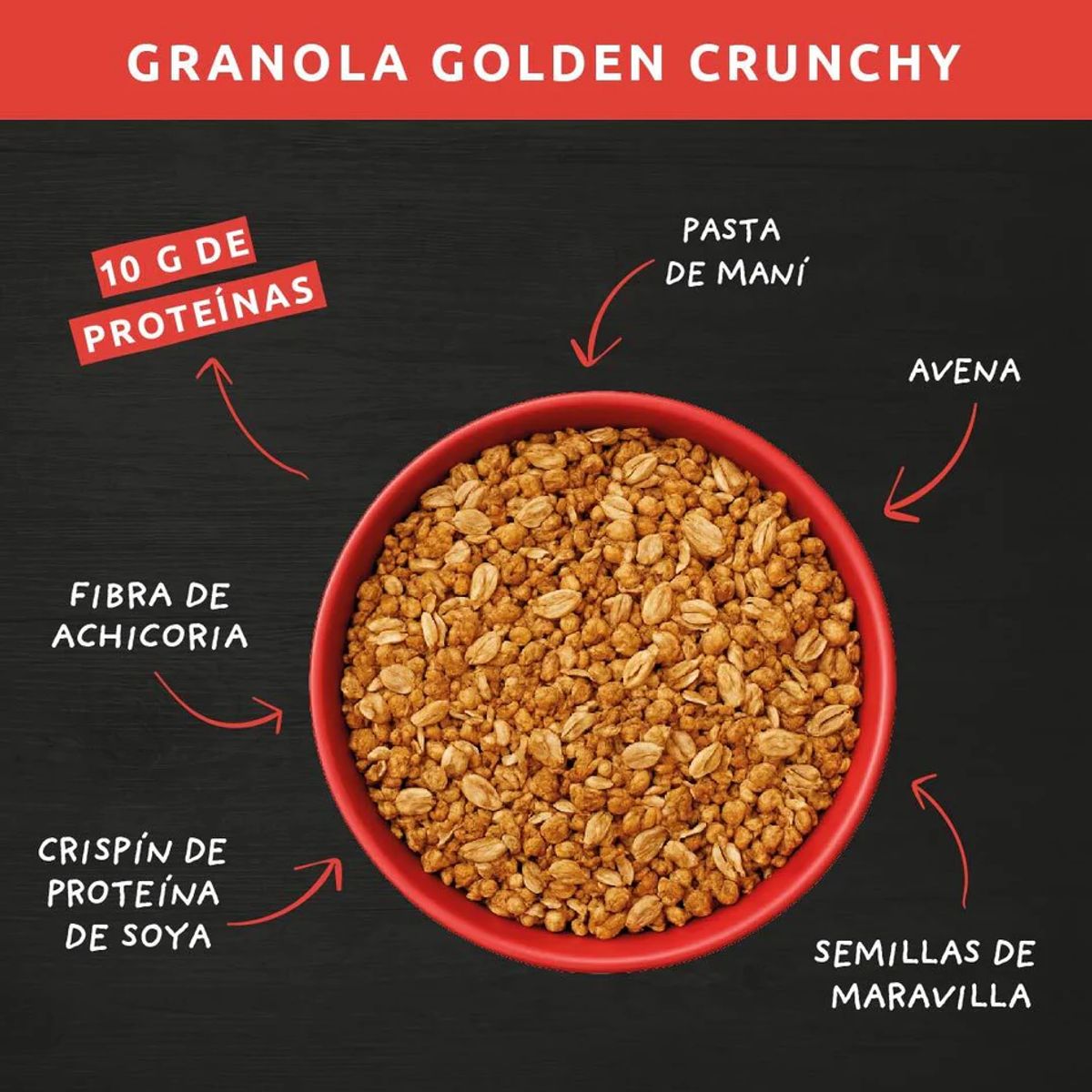 WILD FOODS - Granola Wild Protein - Golden Crunchy 300 gr