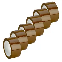 GENERICO - Pack 6 Cintas Adhesiva Embalaje Café 100m Excelente Calidad