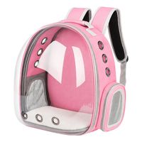 Mochila Transporte Para Mascotas Transparente Color Rosa