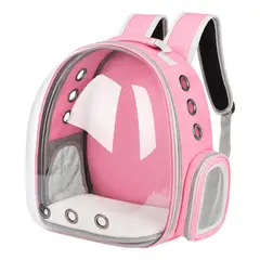 GENERICO - Mochila Transporte Para Mascotas Transparente Color Rosa