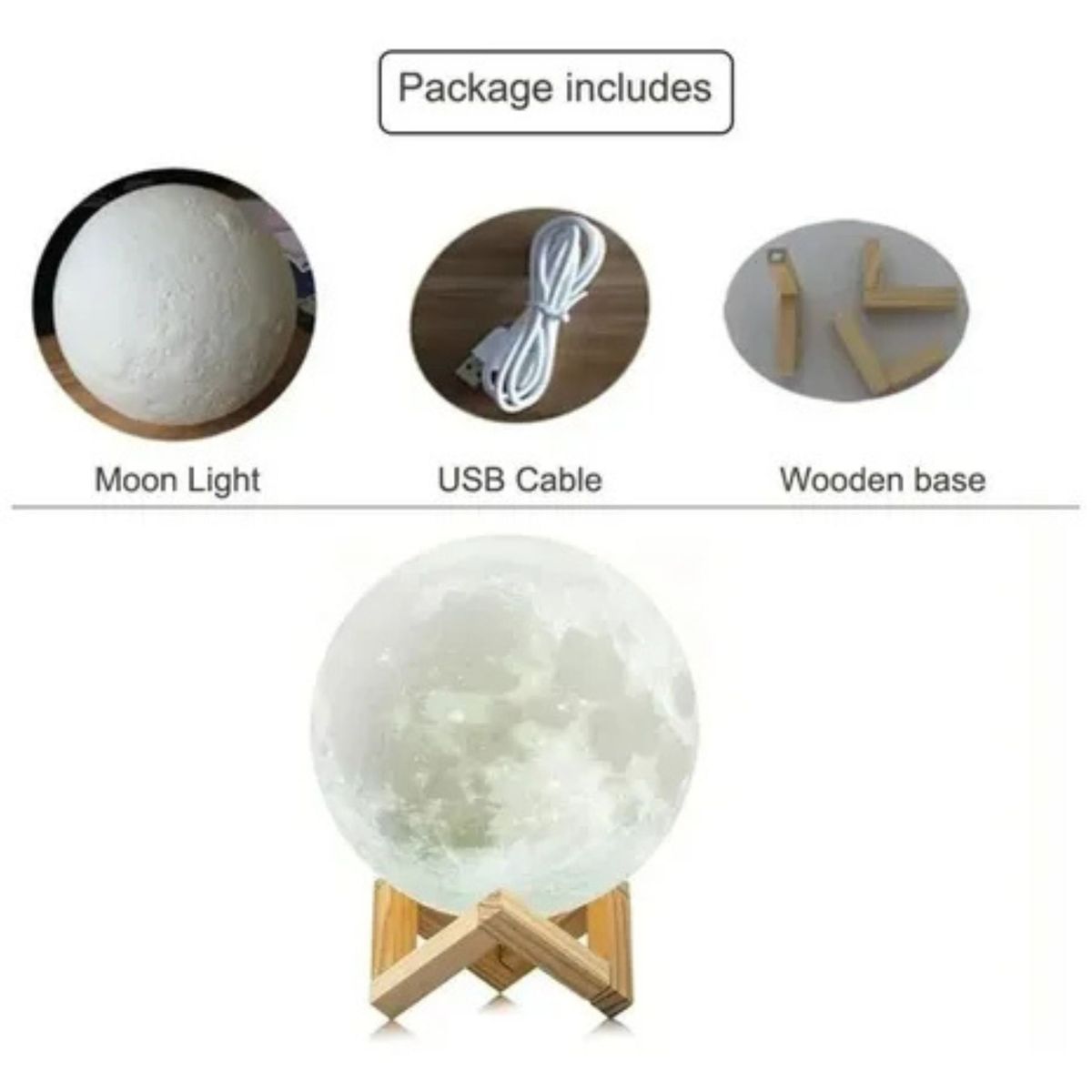 MOVI - LAMAPARA HUMIFICADOR CON FORMA DE LUNA 3 D, USB