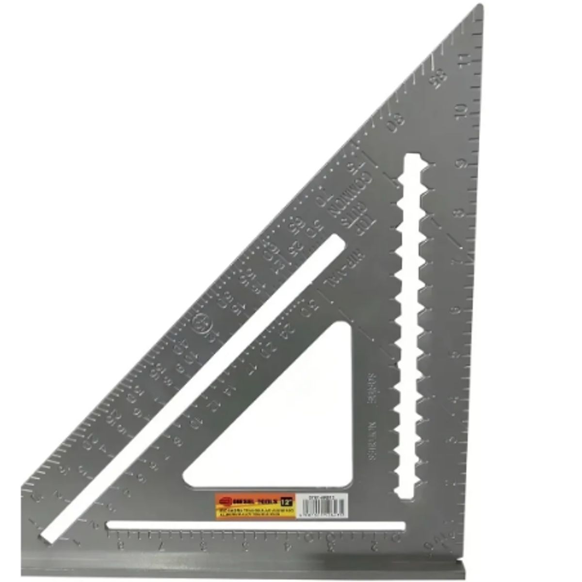 GENERICO - Regla Escuadra Triangular Metálica De Carpintería Grados Color Plateado