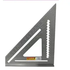 GENERICO - Regla Escuadra Triangular Metálica De Carpintería Grados Color Plateado