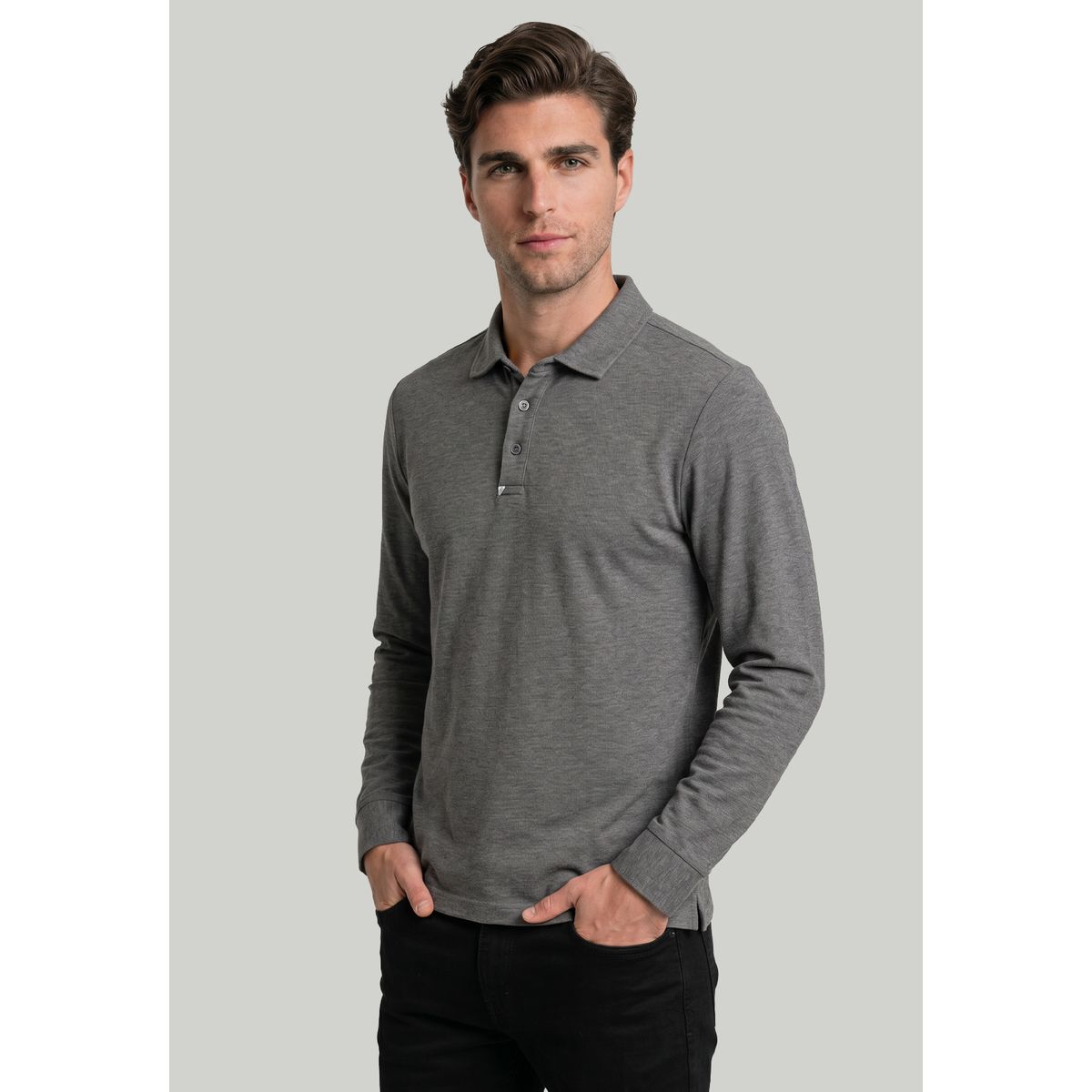 NEW MAN - Polo Copenhagen Grey Melange New Man