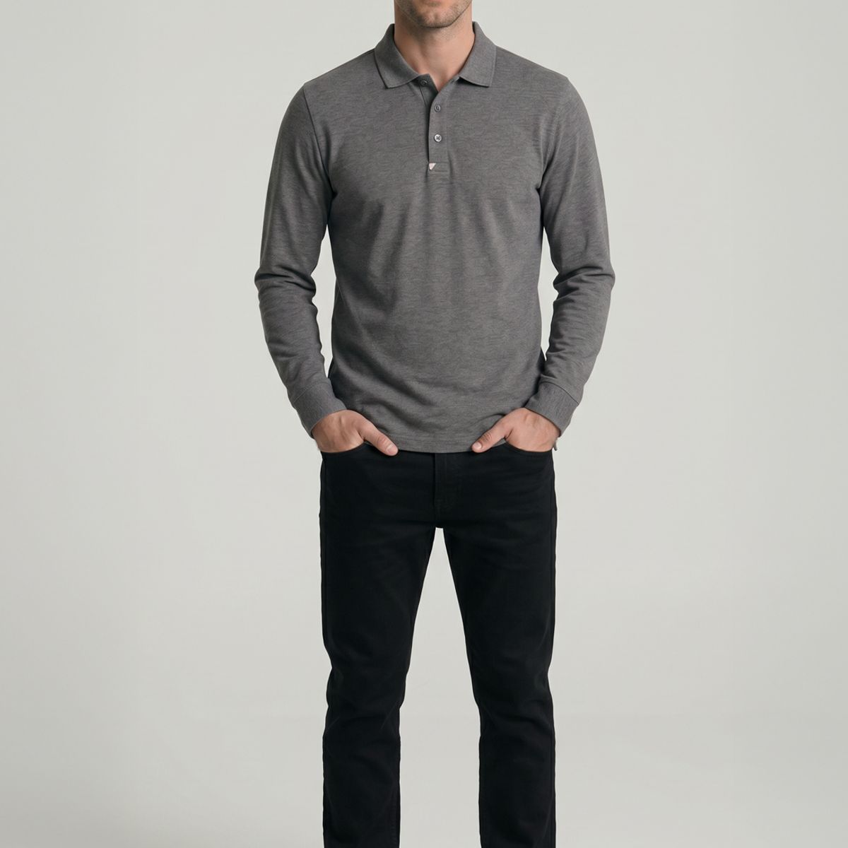 NEW MAN - Polo Copenhagen Grey Melange New Man