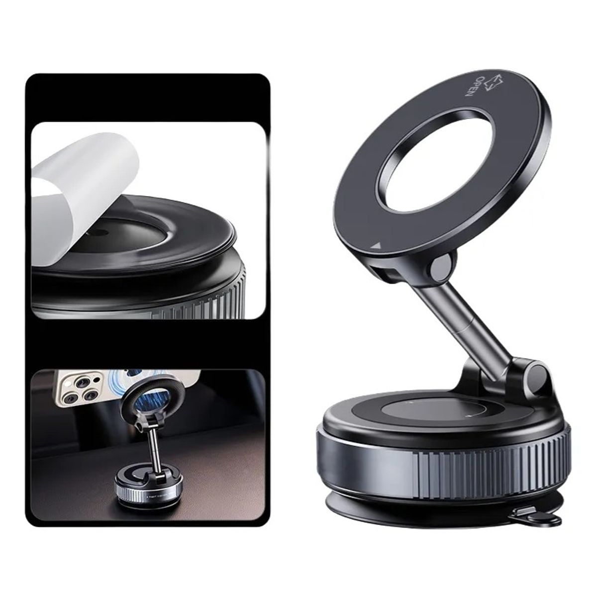 Soporte Magnético Celular iPhone Imán Gratis 3 Placas Metal, marca GENERICO - Foto Principal