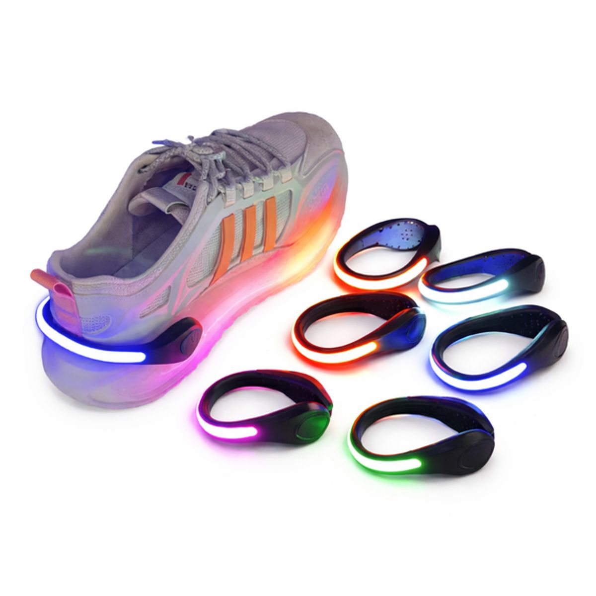 GENERICO - Luz LED- Rosa luminosa con clip para zapatos para exteriores para correr ciclismo bicicleta RGB
