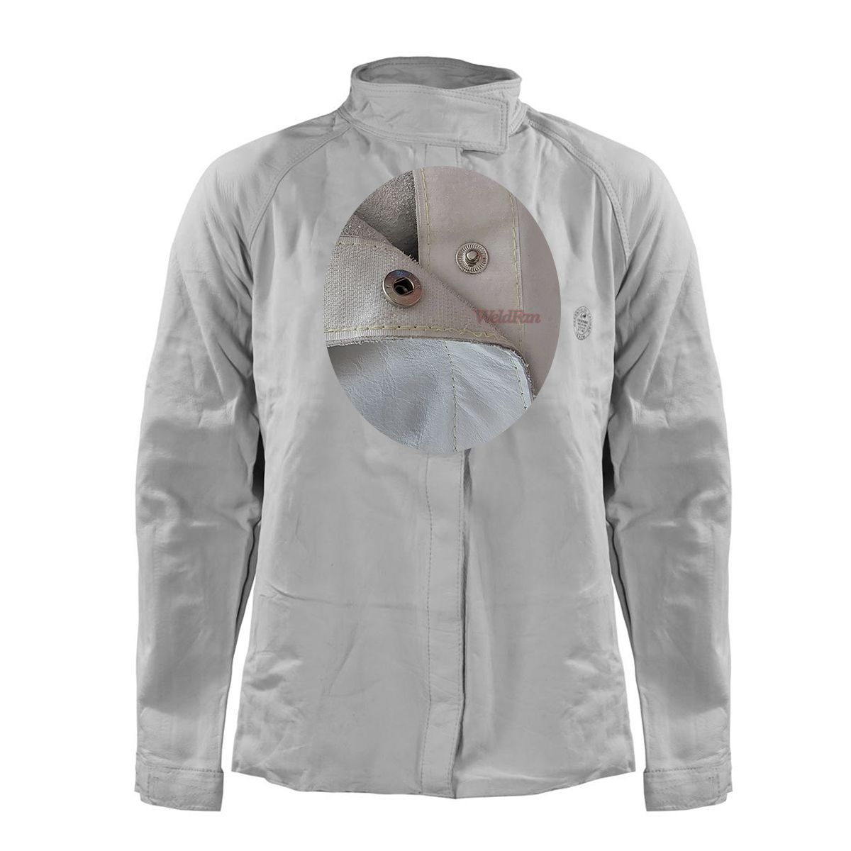 GENERICO - Chaqueta Cuero Soldador - Cabritilla - Velcro - Botón Metálico  Talla M