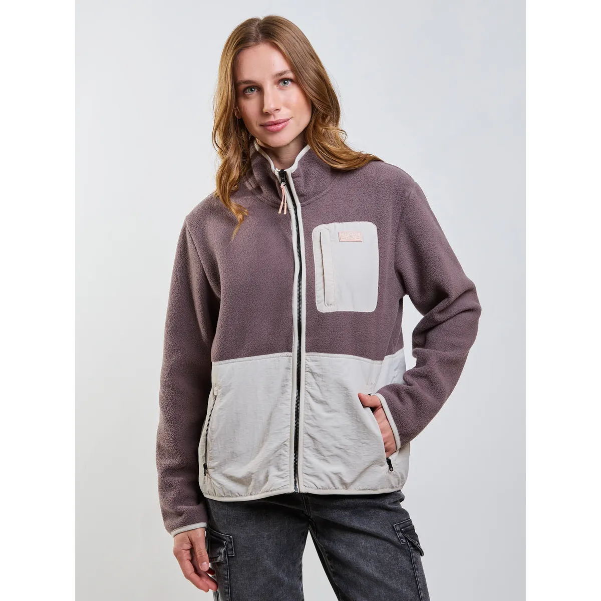 RIP CURL - Poleron Polar Vanguard Café Mujer Rip Curl