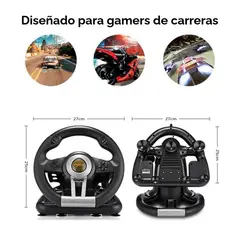 MOVI - VOLANTE SIMULADOR CON PEDALES PARA PC, PS3, PS4, X-SERIES XLS, SWITCH