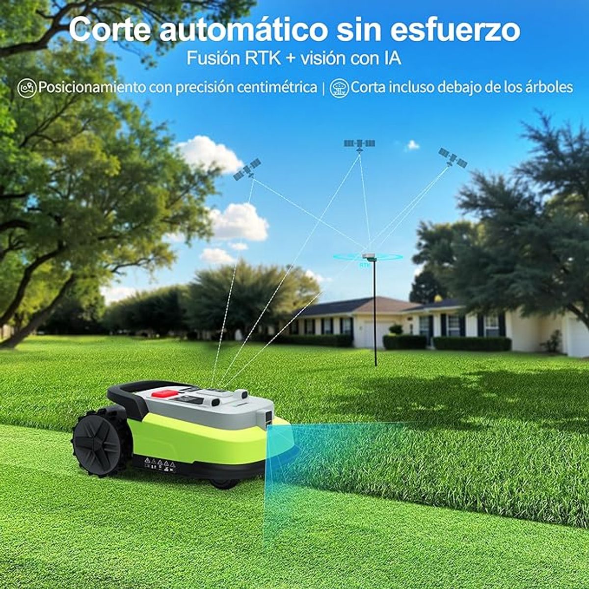 UBTECH - Ubhome M10 Cortacésped robot RTK+AI Vision para una navegación precisa y evitar obstáculos