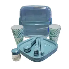 GENERICO - Set picnic 32 piezas ideal para camping 3 colores