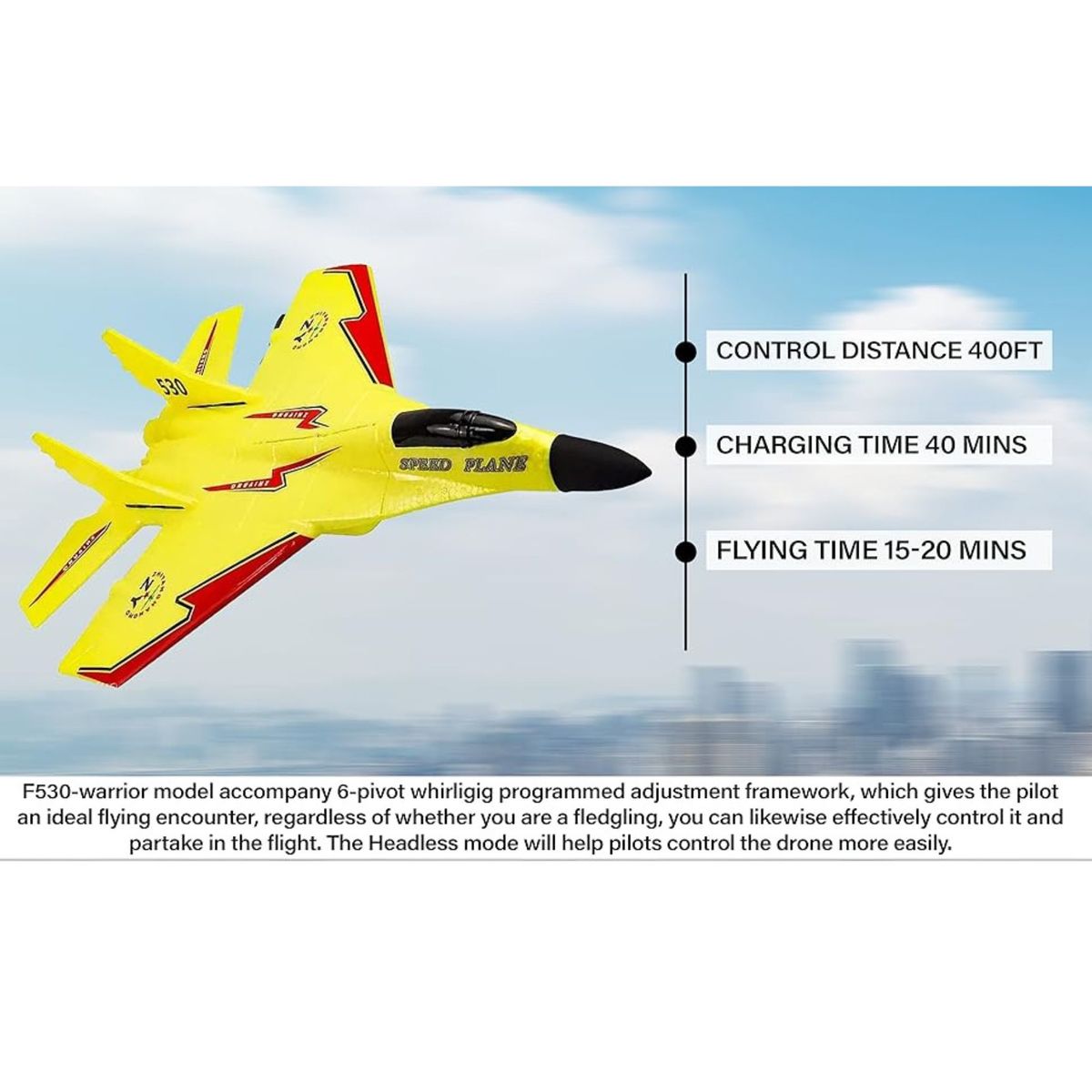 MOVI - AVION  PLANEADOR DE COMBATE A CONTROL REMOTO ZY-530PRO