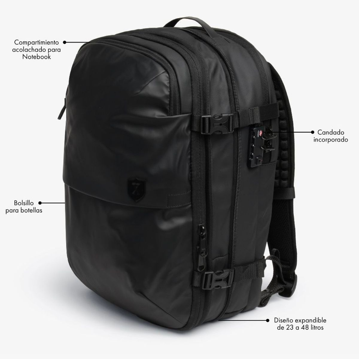 XCLUSIVE - Pack Air Backpack - Mochila de Viaje con Bolsa de Compresión + Aspiradora Portátil - Xclusive