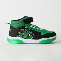 MINECRAFT - Zapatilla Caña Alta Niño Luces TNT Verde