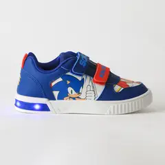 SONIC - Zapatilla Luces Niño Velcro & Nuckles Azul
