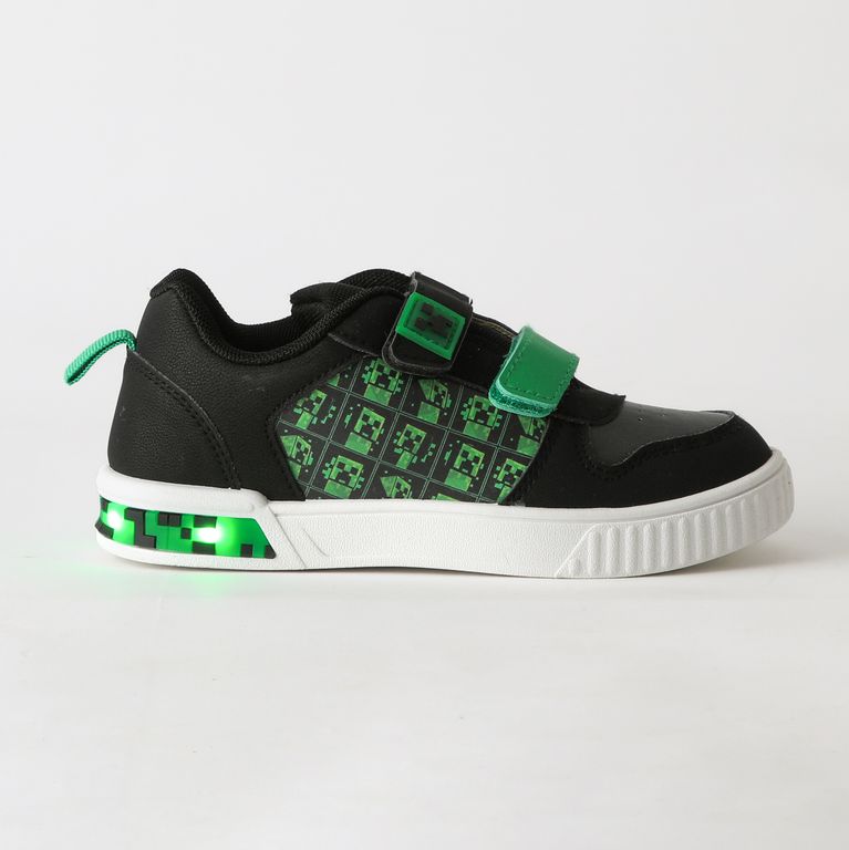 Zapatilla Luces Nino Velcro Print Negro Negro 31