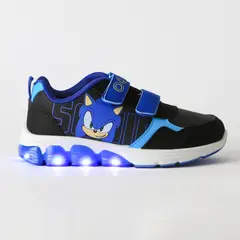 SONIC - Zapatilla Luces Niño Velcro Negro
