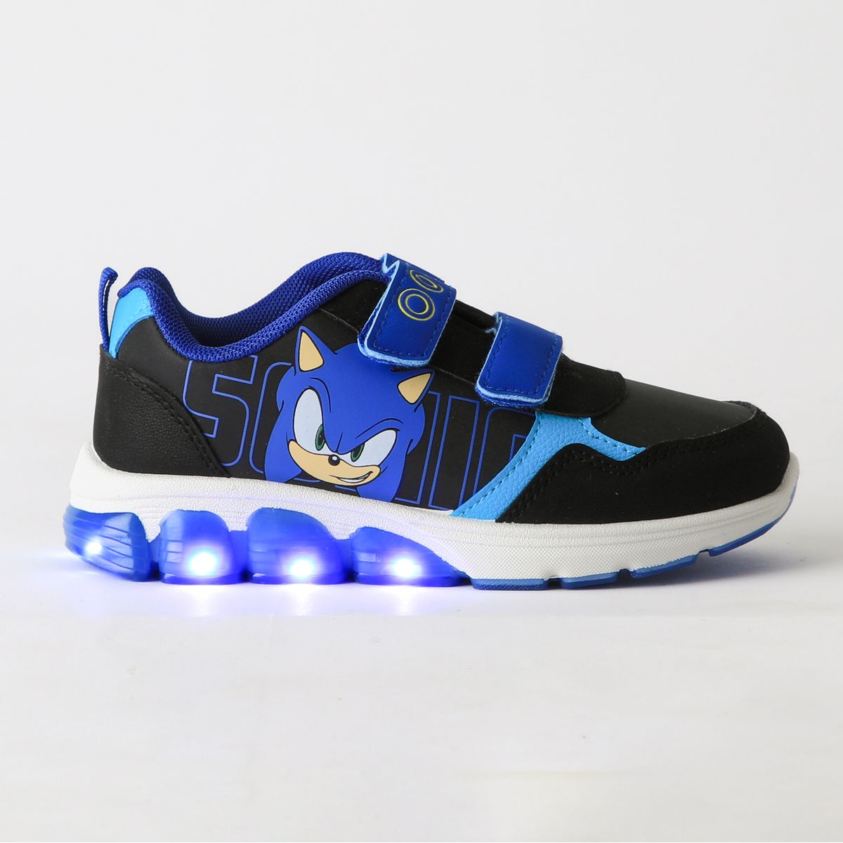 SONIC - Zapatilla Luces Niño Velcro Negro Sonic
