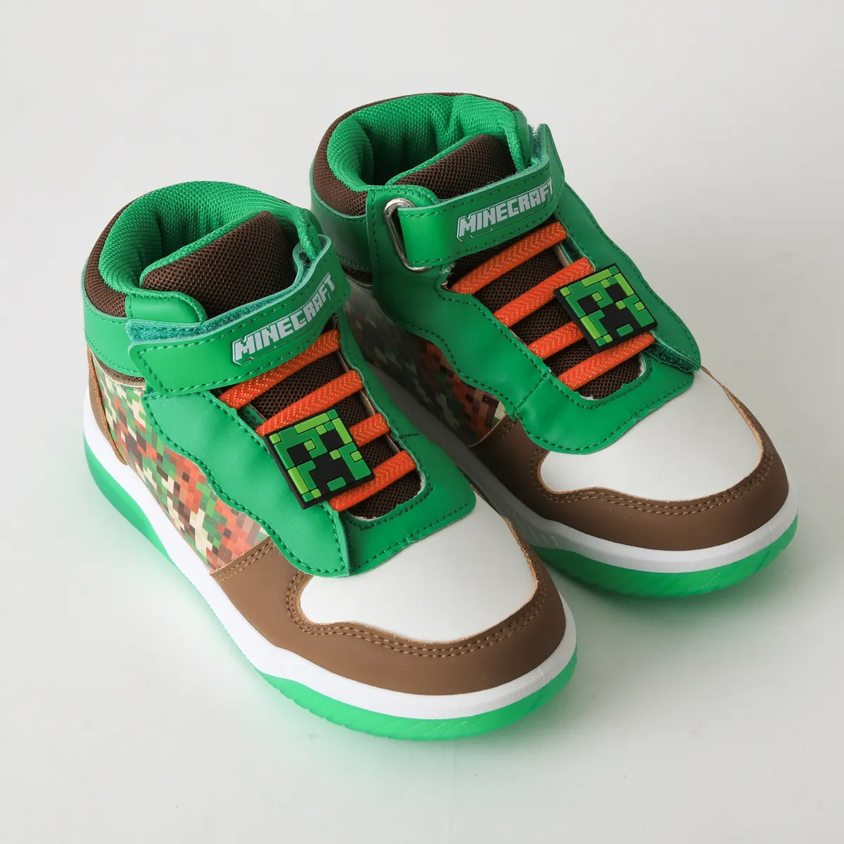 MINECRAFT - Zapatilla Caña Alta Niño Luces Full Print Verde Minecraft