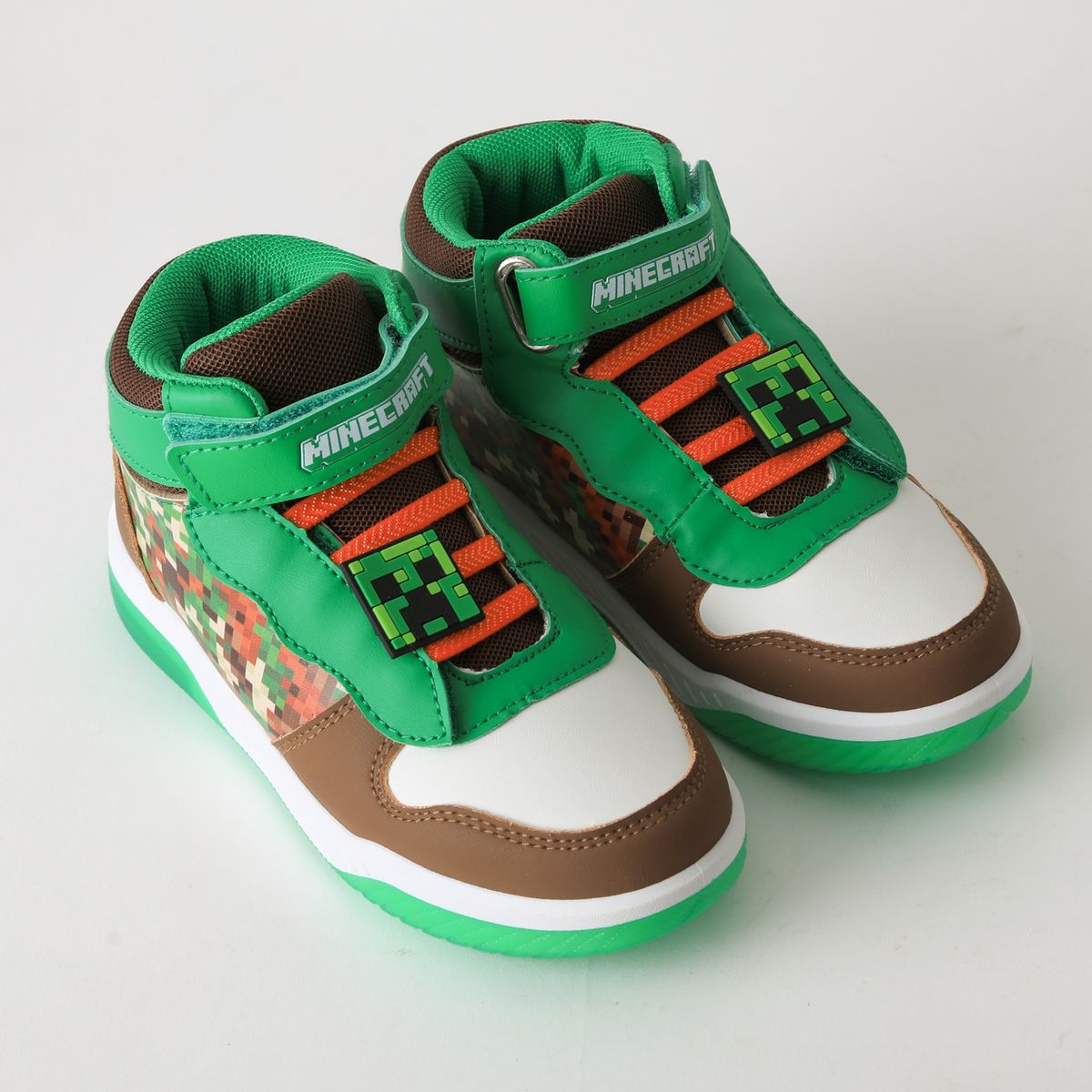 MINECRAFT - Zapatilla Caña Alta Niño Luces Full Print Verde Minecraft