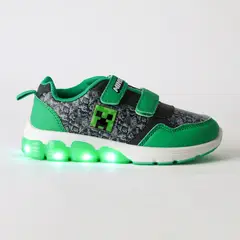 MINECRAFT - Zapatilla Luces Niño Creeper Gris