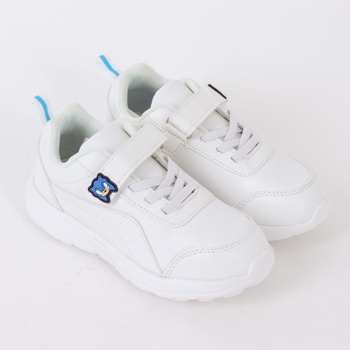 SONIC - Zapatilla Escolar Niño Velcro Sonic Pin Blanco Sonic