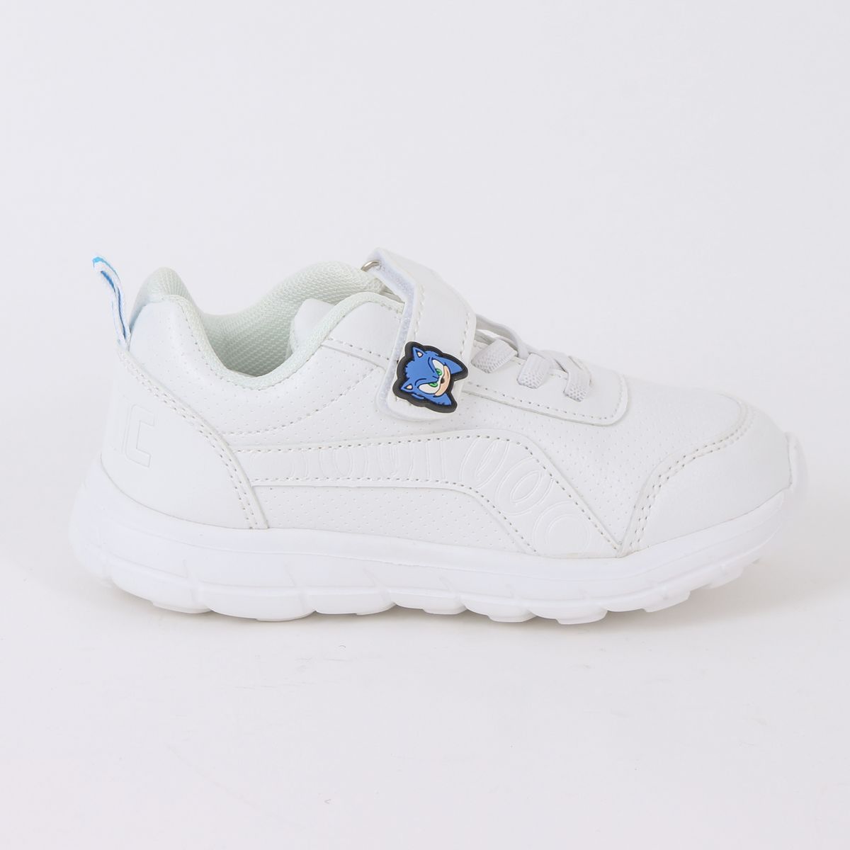 SONIC - Zapatilla Escolar Niño Velcro Sonic Pin Blanco Sonic