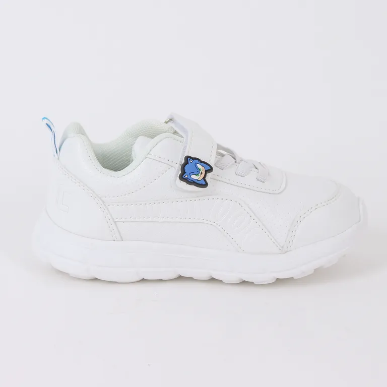 Zapatilla Escolar Niño Velcro Pin Blanco