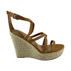 VIA UNO - Sandalia Plataforma Slip On Mujer Marron