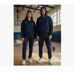 AGW - Pack 2 Conjuntos Buzo+poleron Unisex Azul Marino Escolar