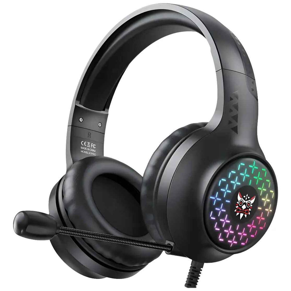 GENERICO - Audífonos De Cable Profesional Gamer Con Microfono + Luz Rgb Negro
