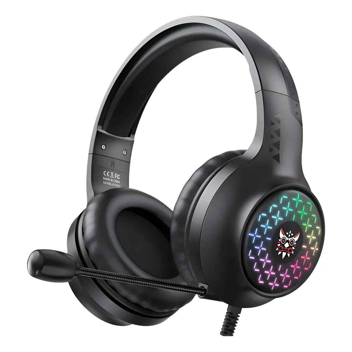 GENERICO - Audífonos De Cable Profesional Gamer Con Microfono + Luz Rgb Negro