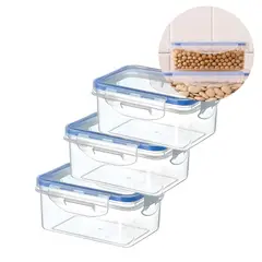 GENERICO - 3 Taper Contenedor Hermético Plástico 500ml Comida Almuerzo