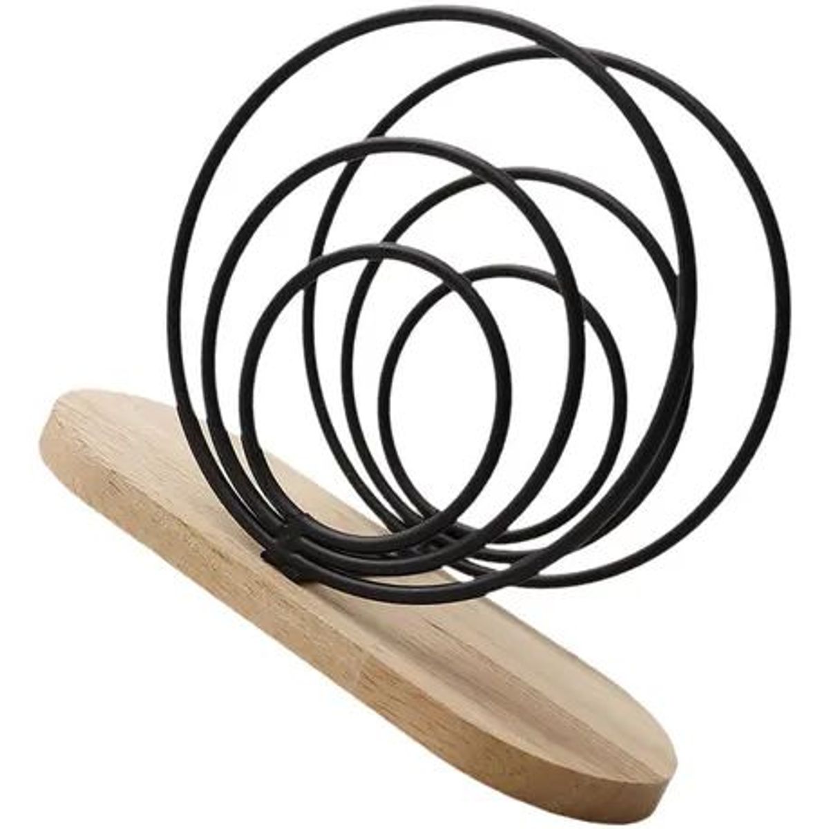 GENERICO - Servilletero Pañuelo Porta Servilletas Metal Madera Circulos