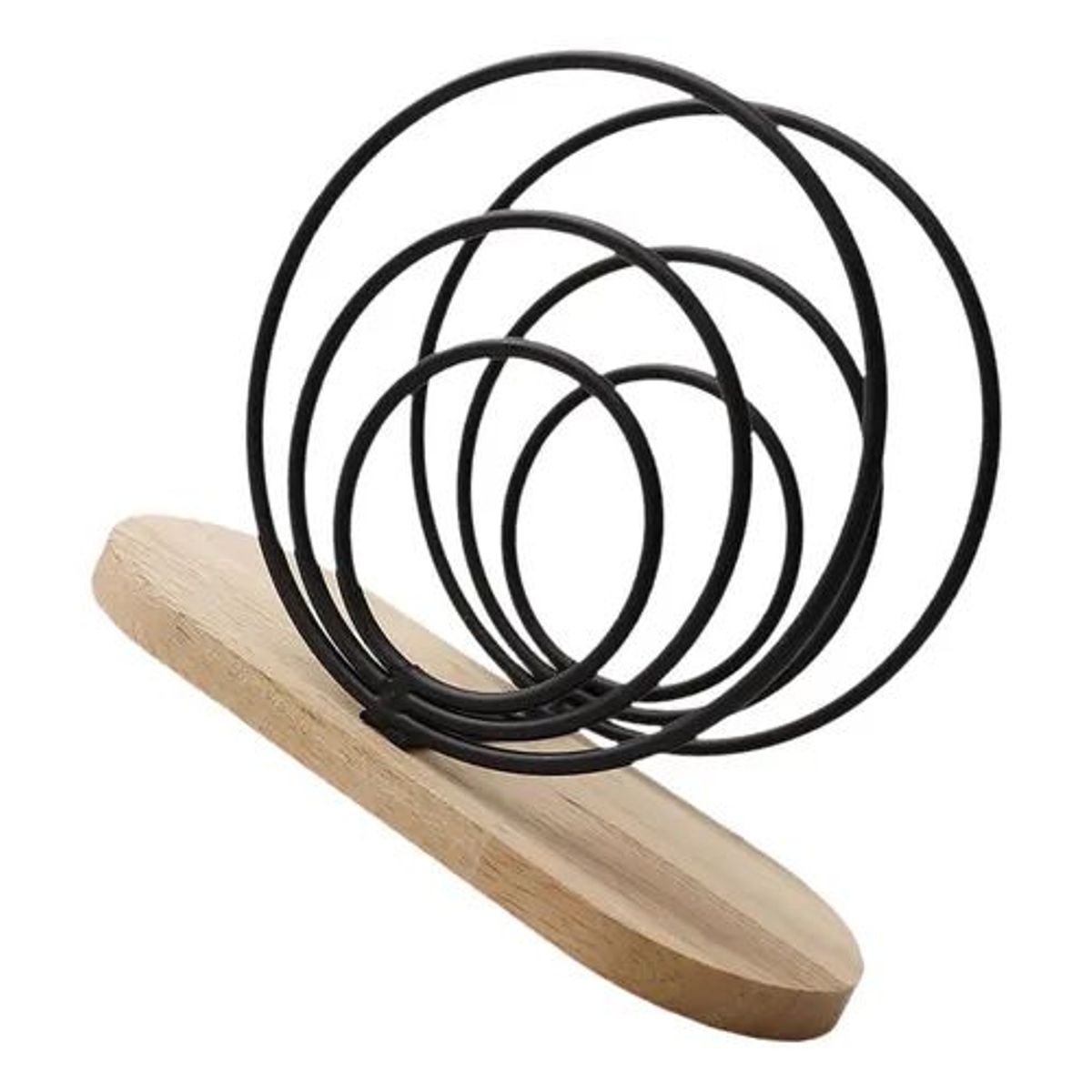 GENERICO - Servilletero Pañuelo Porta Servilletas Metal Madera Circulos