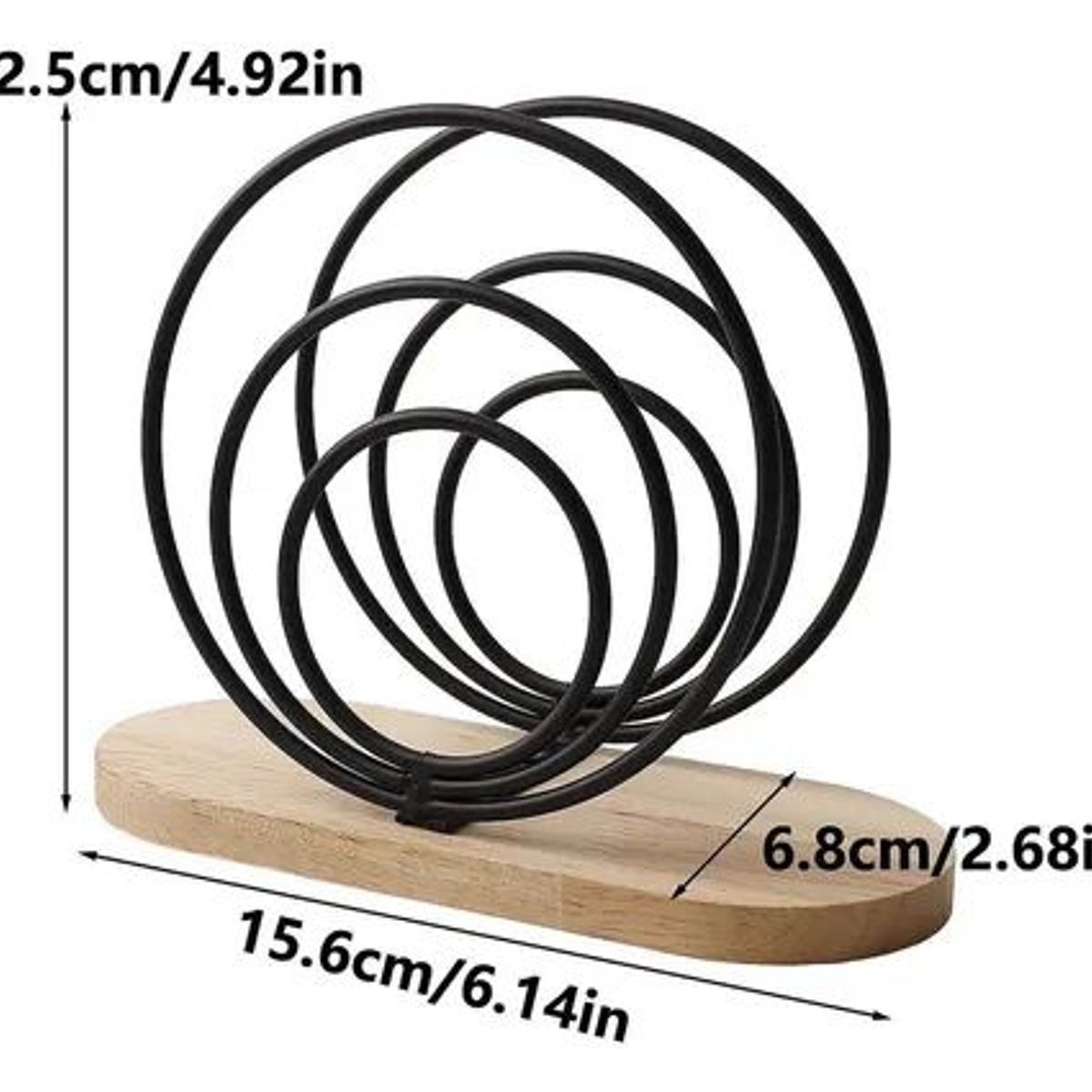 GENERICO - Servilletero Pañuelo Porta Servilletas Metal Madera Circulos