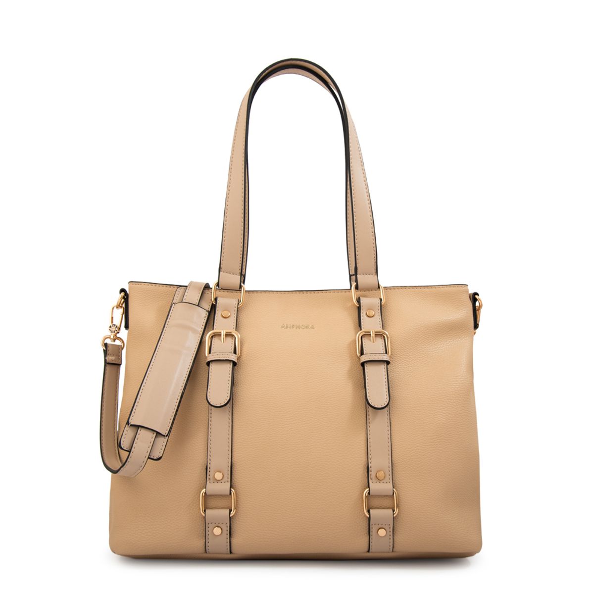 AMPHORA - Cartera tote porta notebook allis beige