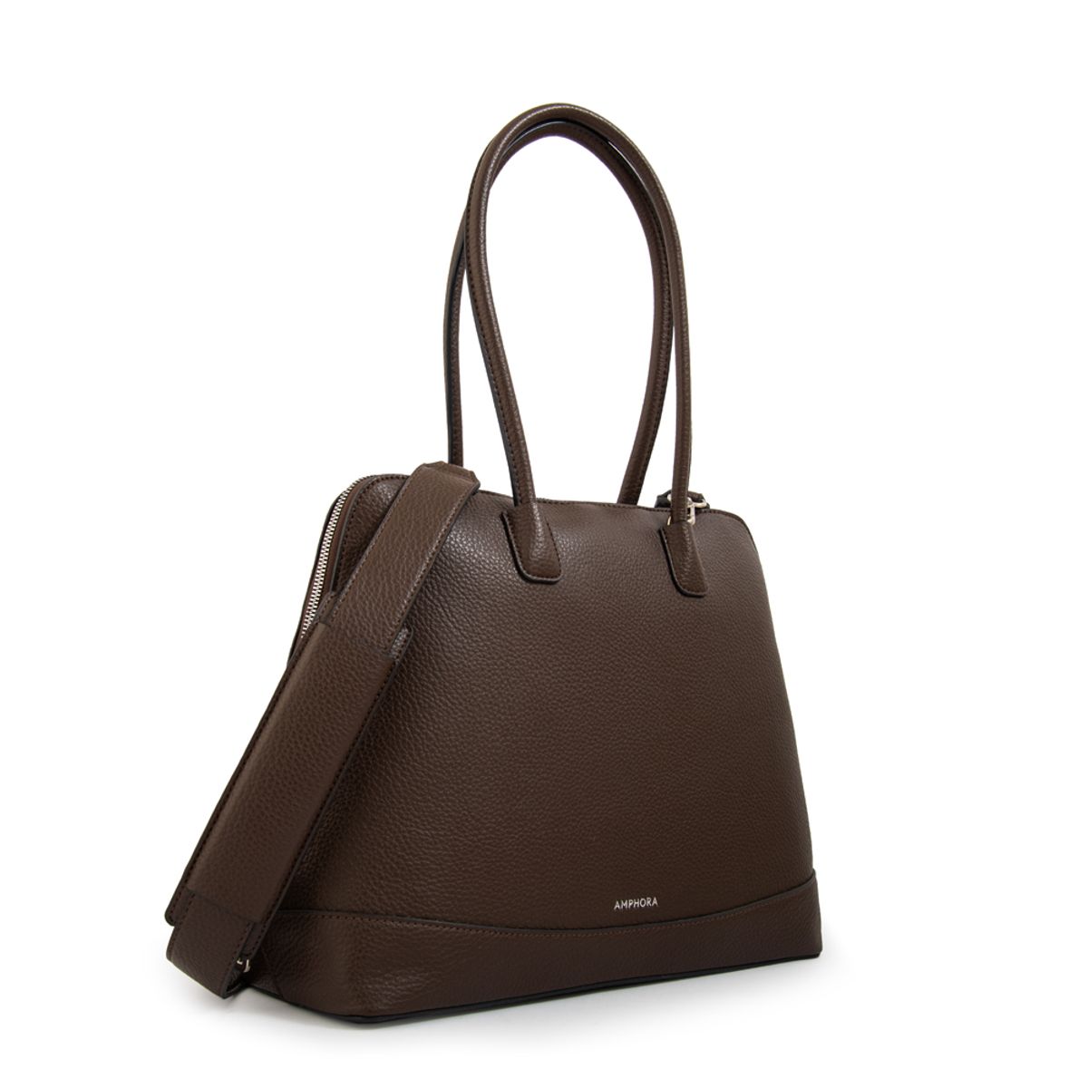 AMPHORA - Cartera tote porta notebook gloria café oscuro