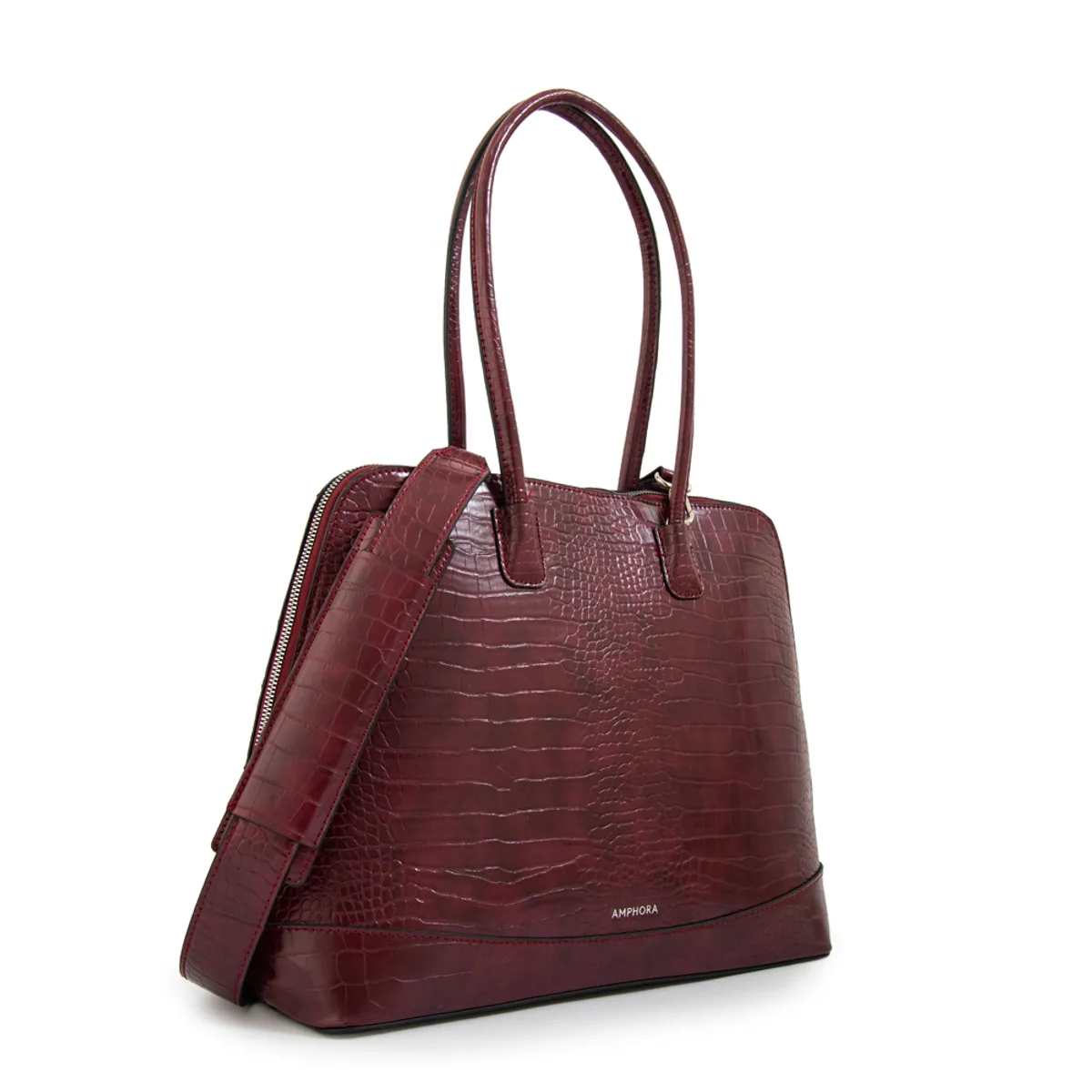 AMPHORA - Cartera tote porta notebook gloria burdeo