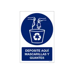 MAU PRINT - Deposite Aquí Mascarillas y Guantes 20x30