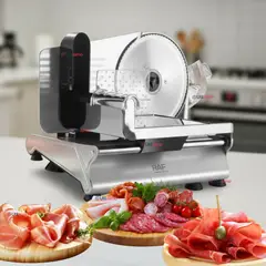 RAF - Rebanadora Cortadora Fiambre Carne Eléctrica Color Plateado