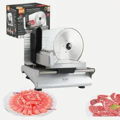 RAF - Rebanadora Cortadora Fiambre Carne Eléctrica Color Plateado
