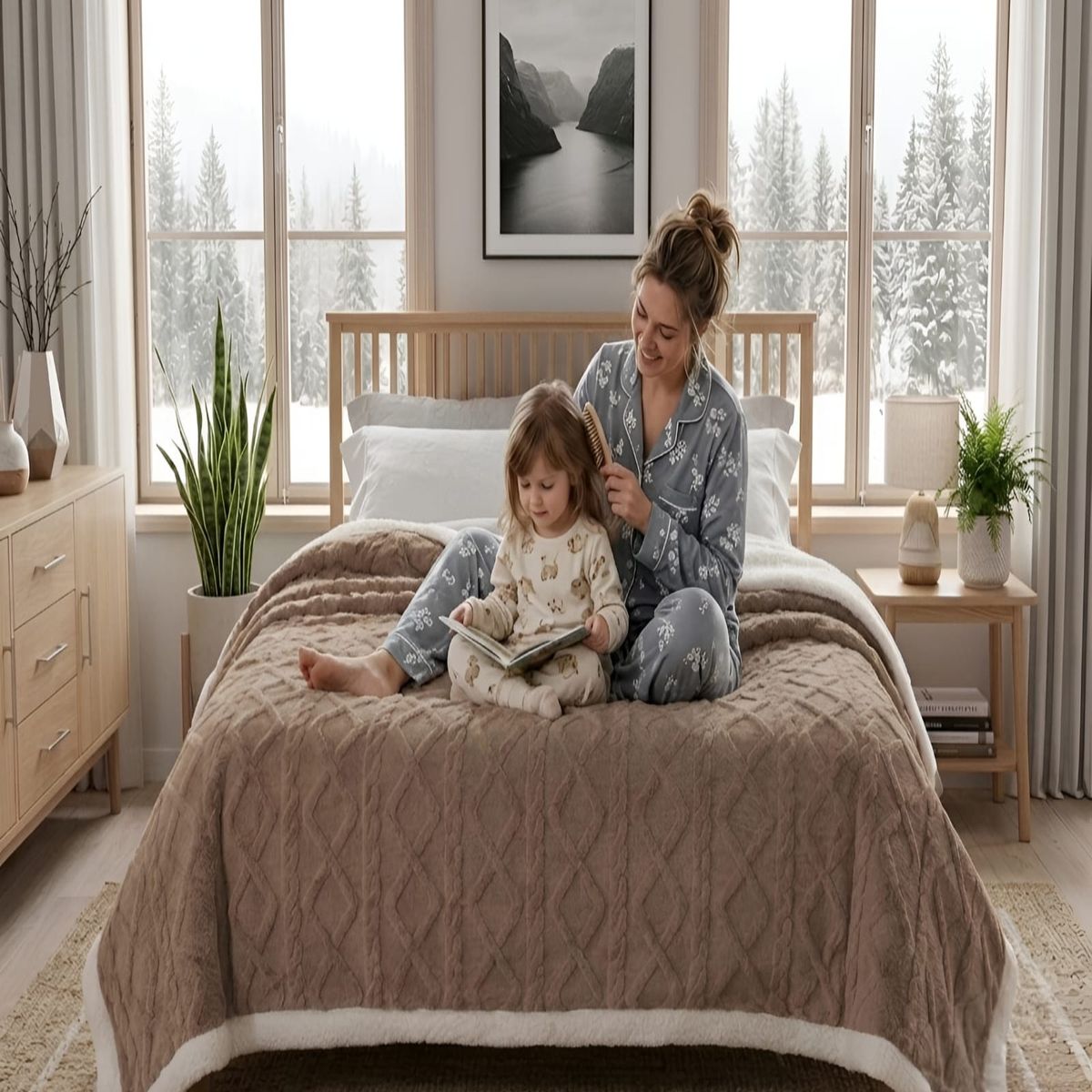 GENERICO - Frazada Sherpa Premium Con Diseño De Diamantes King