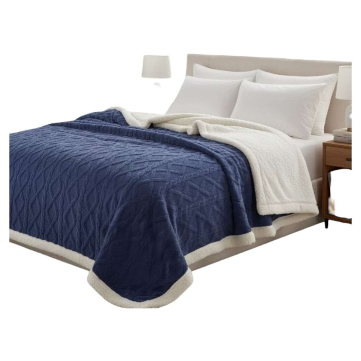 GENERICO - Frazada Manta Polar Sherpa Térmica Plaza y media